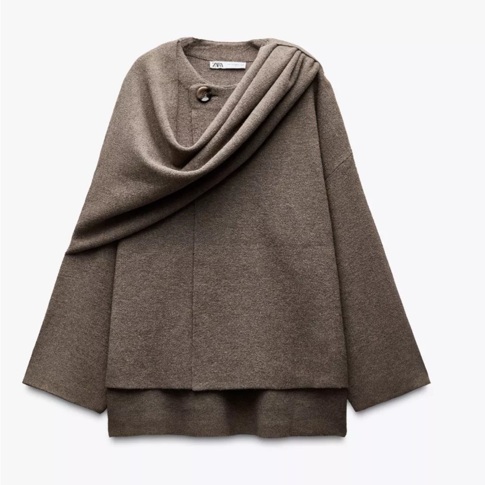 Zara Short Cape Brown/Taupe Jacket